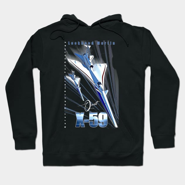 Lockheed Martin X-59 Quesst QueSST Supersonic Aircraft Hoodie by aeroloversclothing